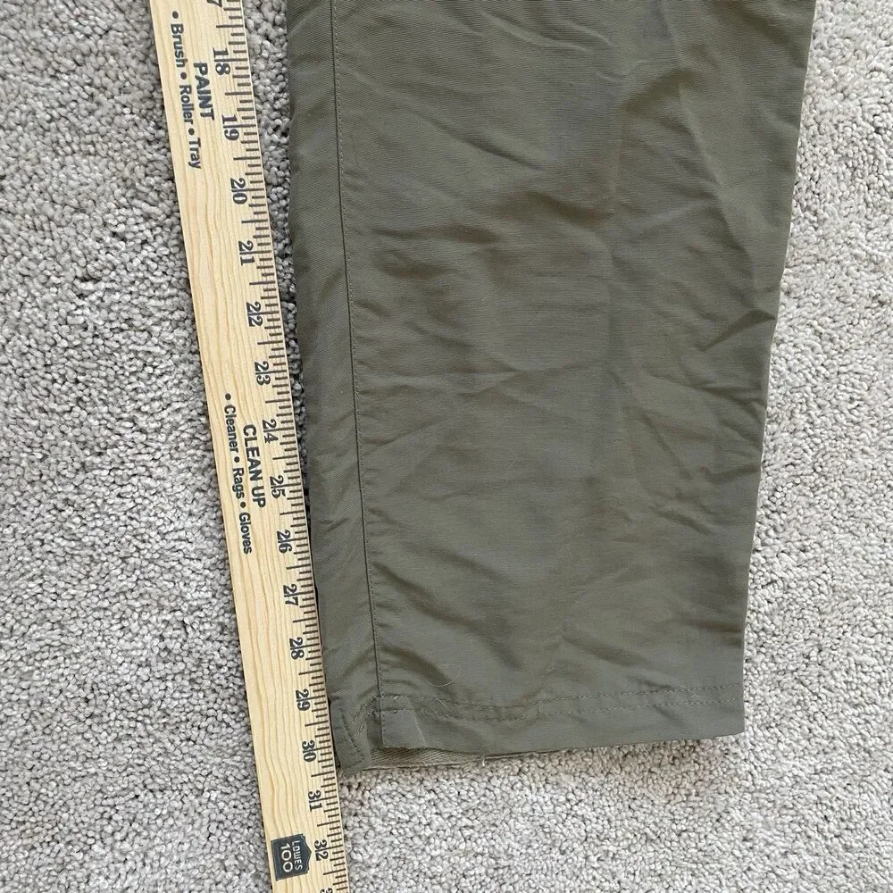 REI Pants Men’s 36x32 Olive Green Nylon Zip Outdoor Hiking Camping Adventure Fun